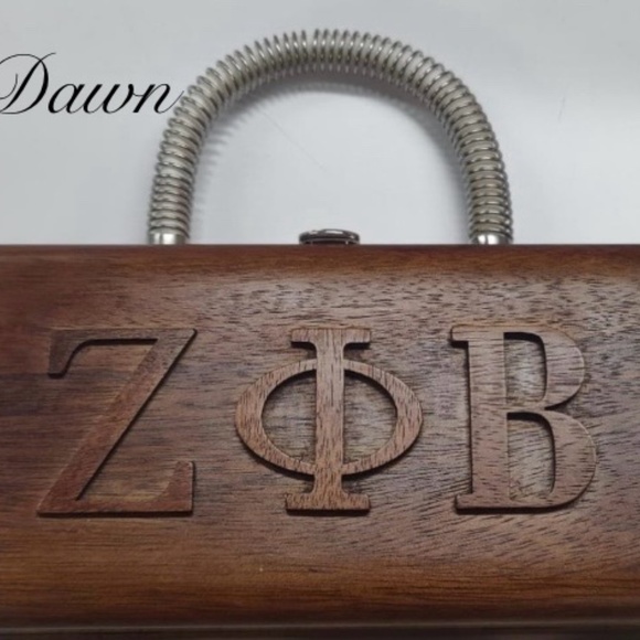 Zeta Phi Beta Sorority wood handbag with free dustbag - Picture 2 of 6